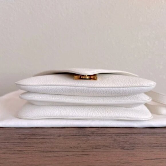 BOTTEGA VENETA Calfskin Leather Mount Chain Two Way Bag in White - Picture 2 of 6